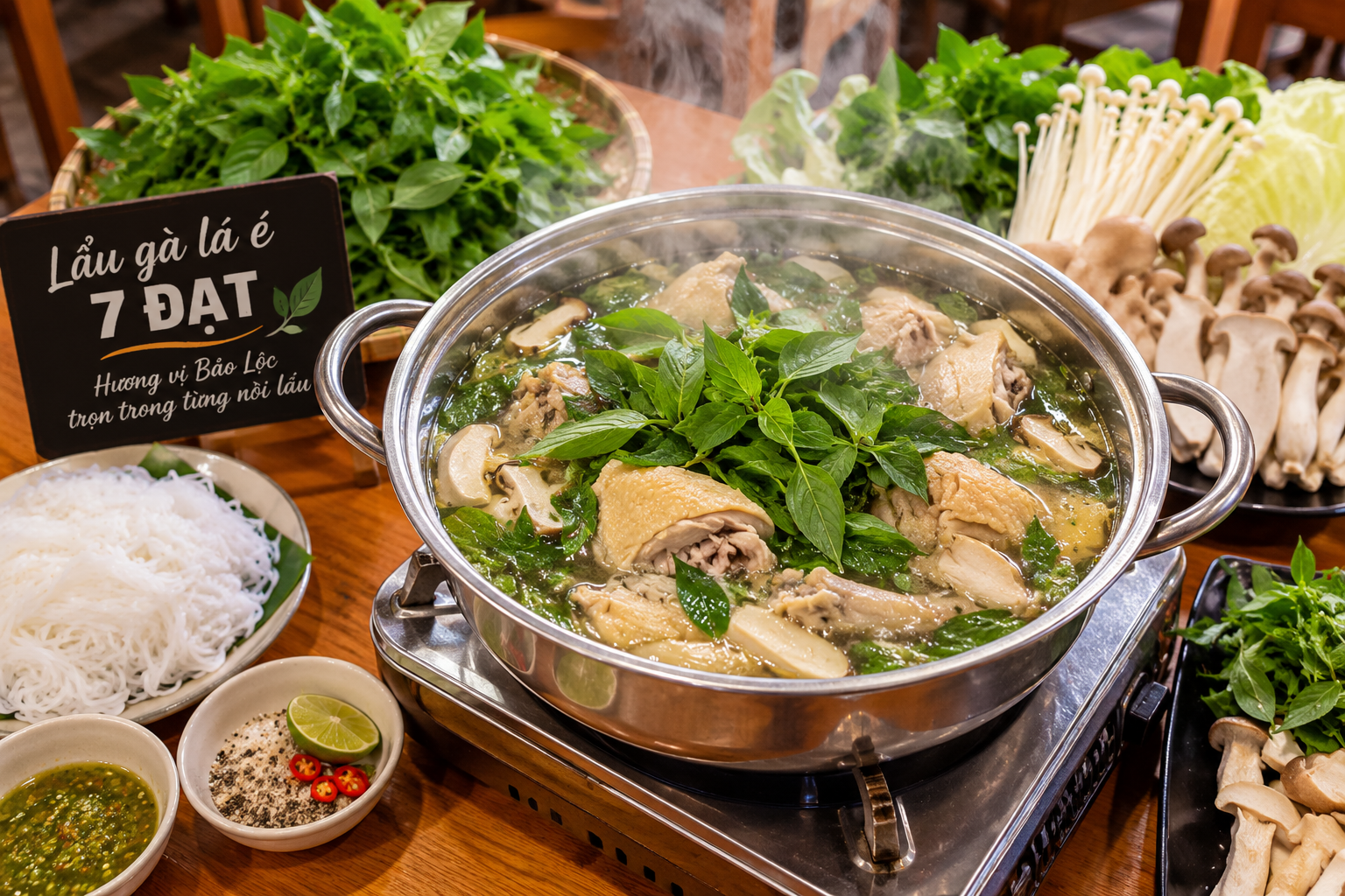 Lẩu gà lá é Bảo Lộc thơm ngon hấp dẫn